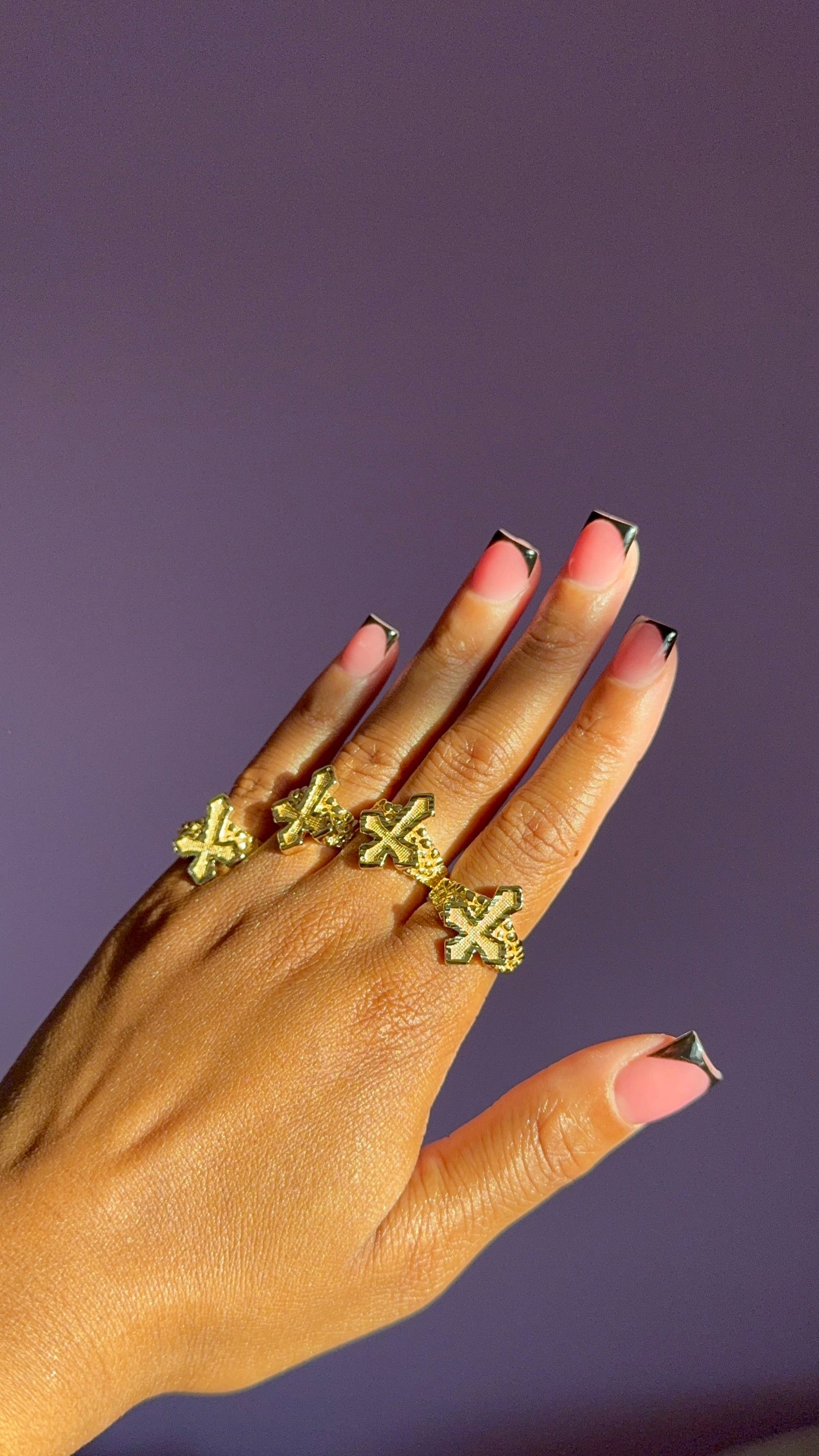 Nugget Cross Ring