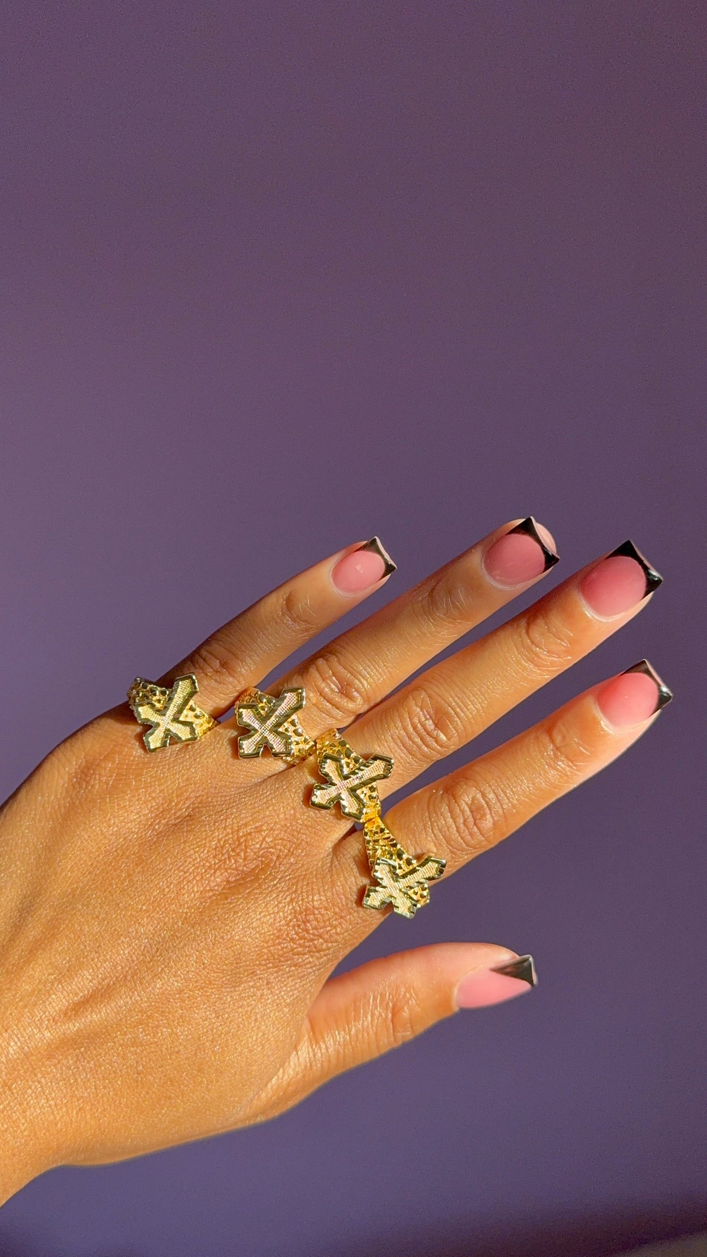 Nugget Cross Ring